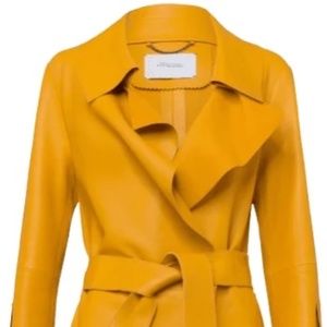 Dorothee Schumacher Yellow Lamb Leather Coat - Featured on the website The Nines